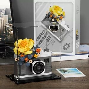DIY Camera Building Set with Yellow and Gray Blocks